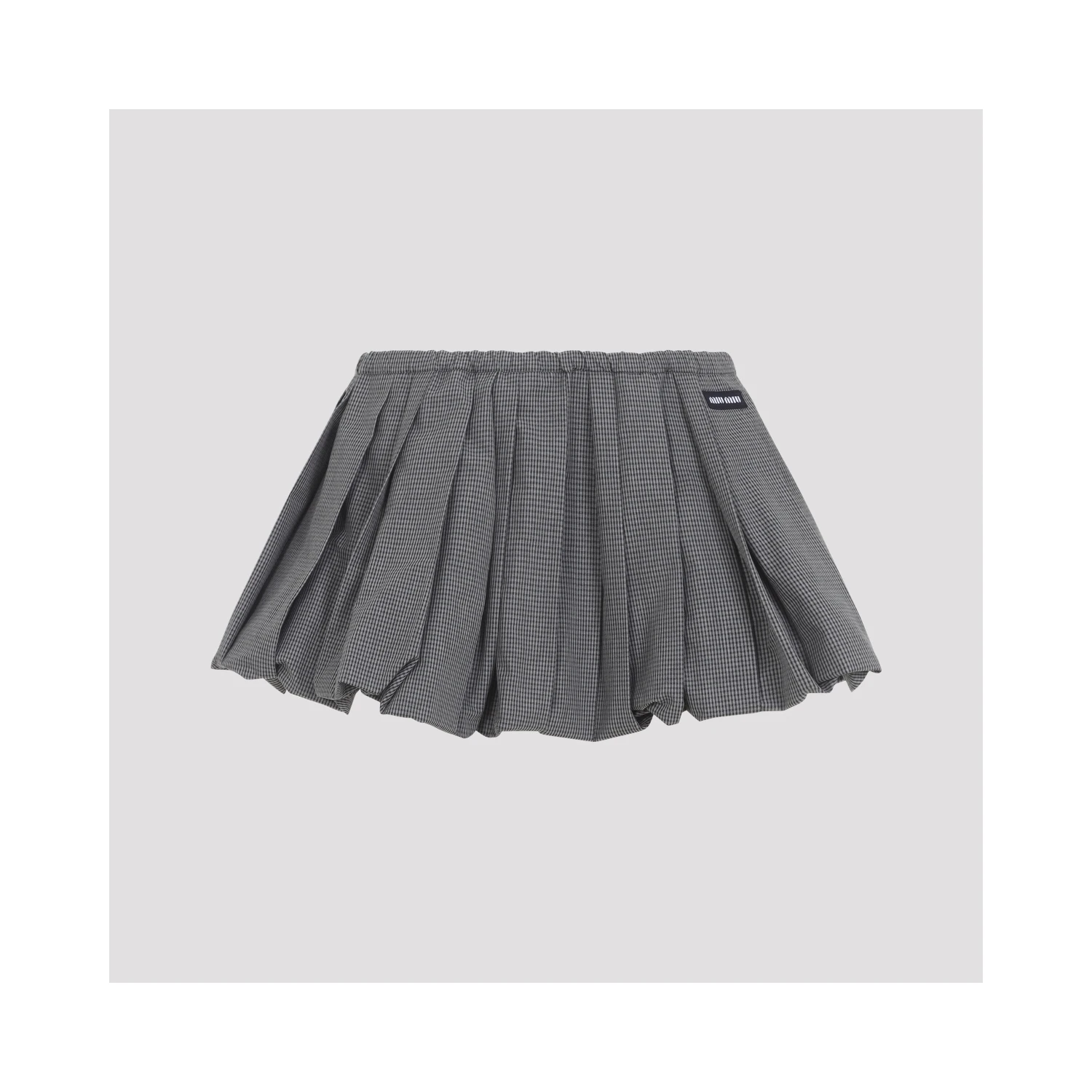 Miu Miu Plissé Check Mini Skirt