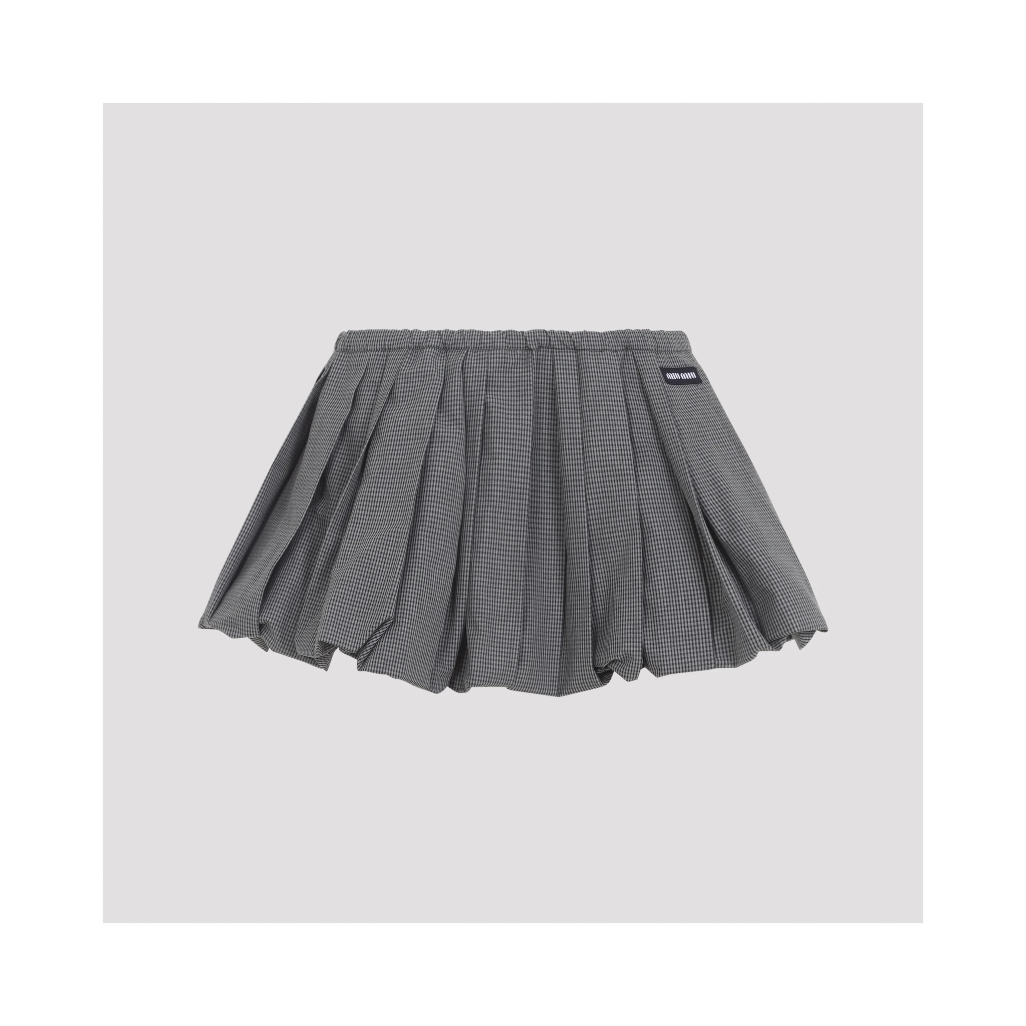 Miu Miu Plissé Check Mini Skirt