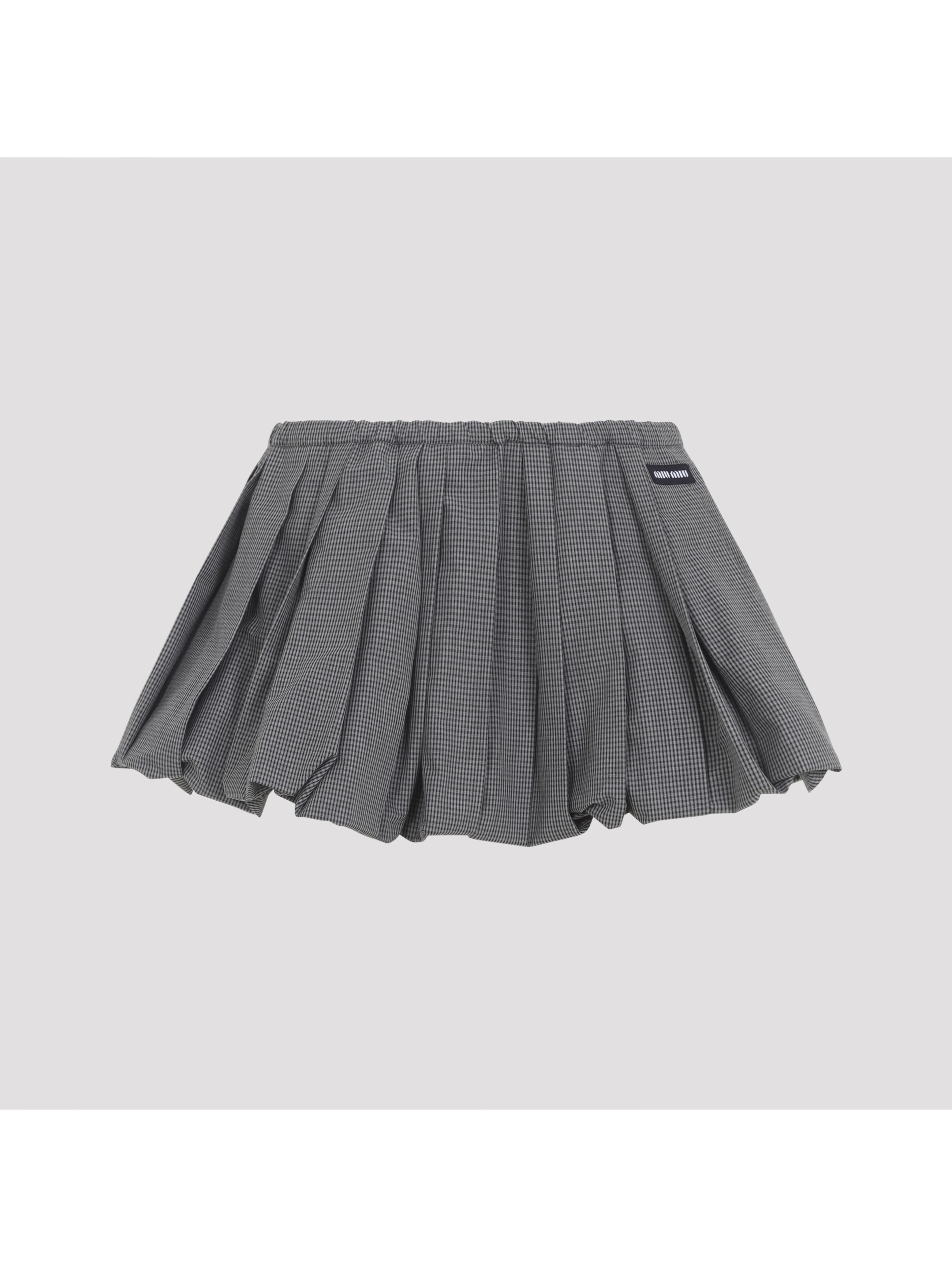 Miu Miu Plissé Check Mini Skirt