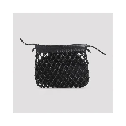 The Frankie Shop Morgan Leather Macramé Small Pouch