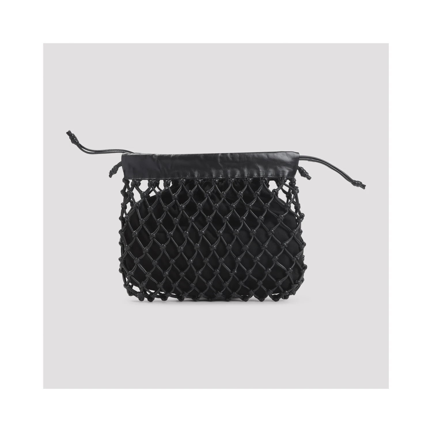 The Frankie Shop Morgan Leather Macramé Small Pouch