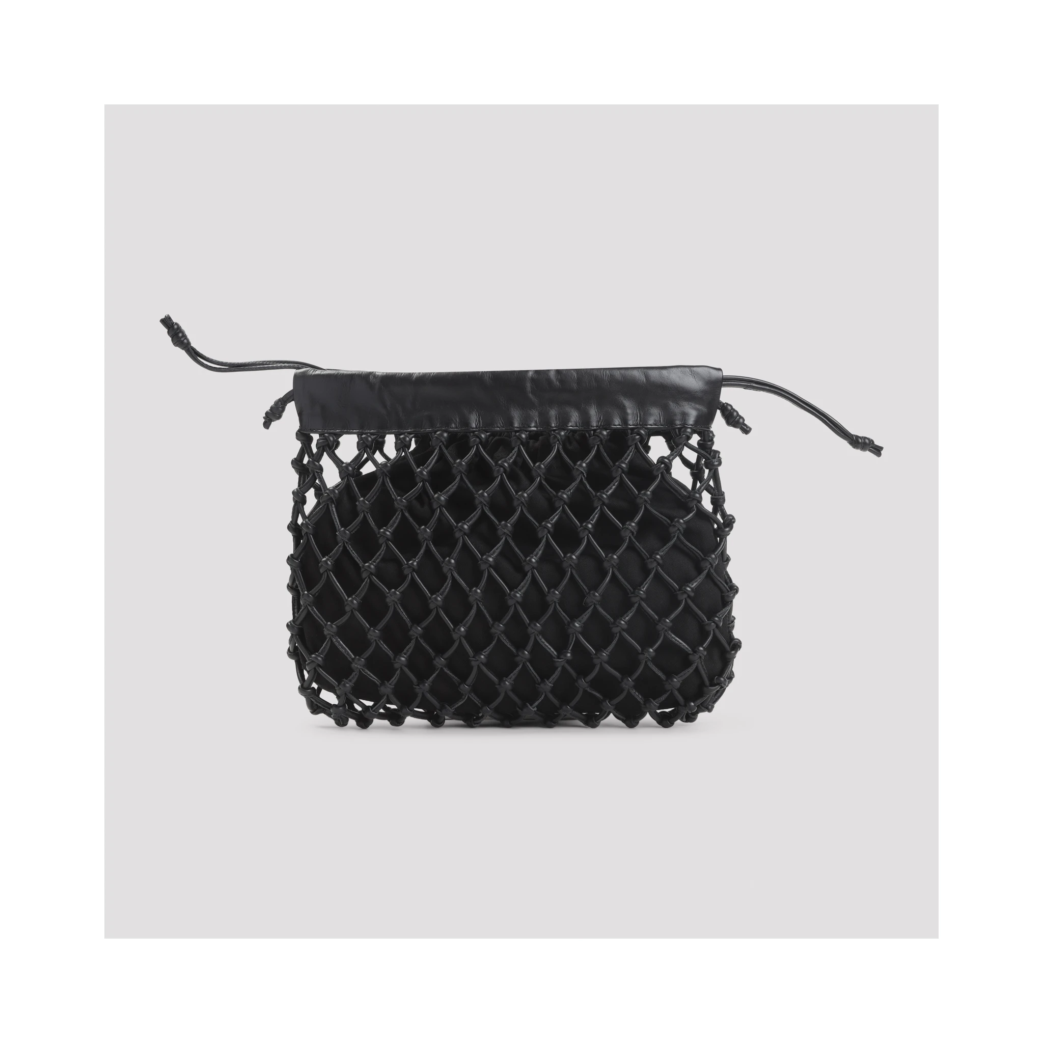 The Frankie Shop Morgan Leather Macramé Small Pouch