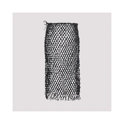The Frankie Shop Nelaya Leather Macramé Skirt