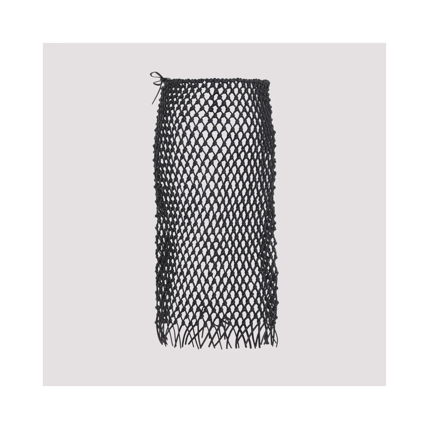 The Frankie Shop Nelaya Leather Macramé Skirt