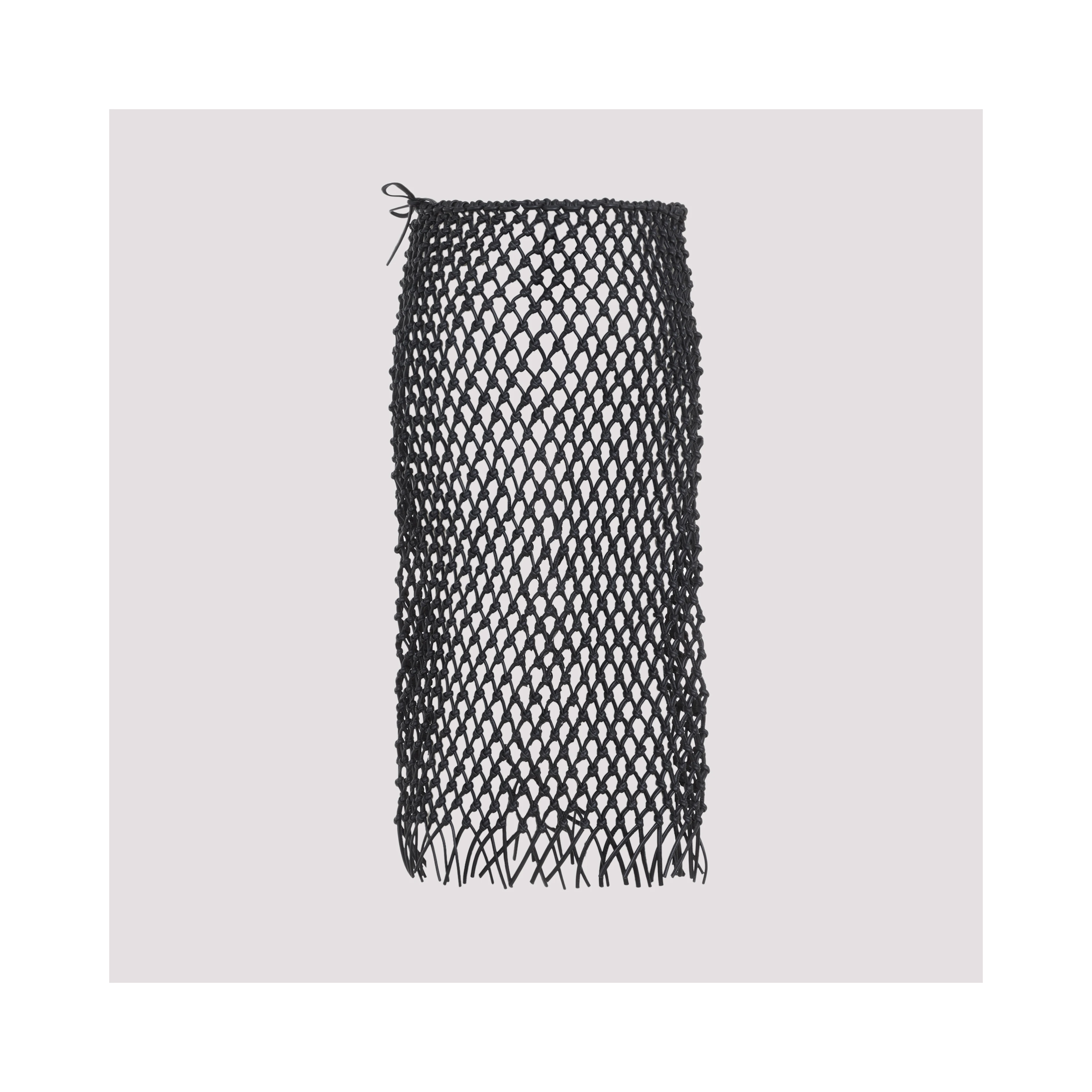 The Frankie Shop Nelaya Leather Macramé Skirt