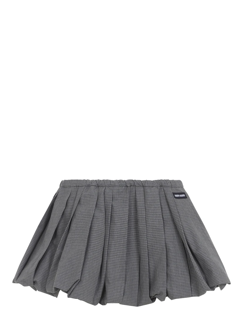 Miu Miu Plissé Check Mini Skirt