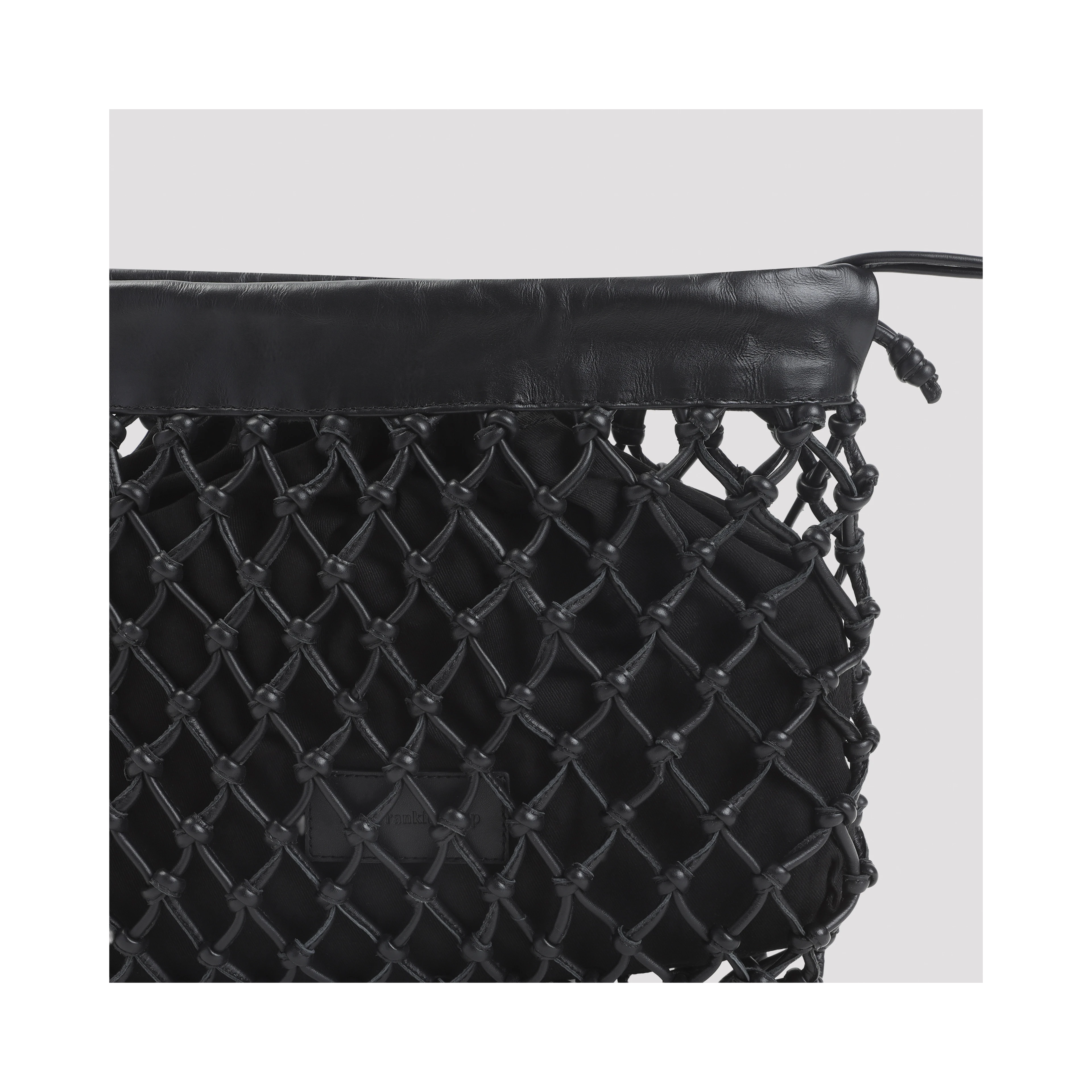 The Frankie Shop Morgan Leather Macramé Small Pouch