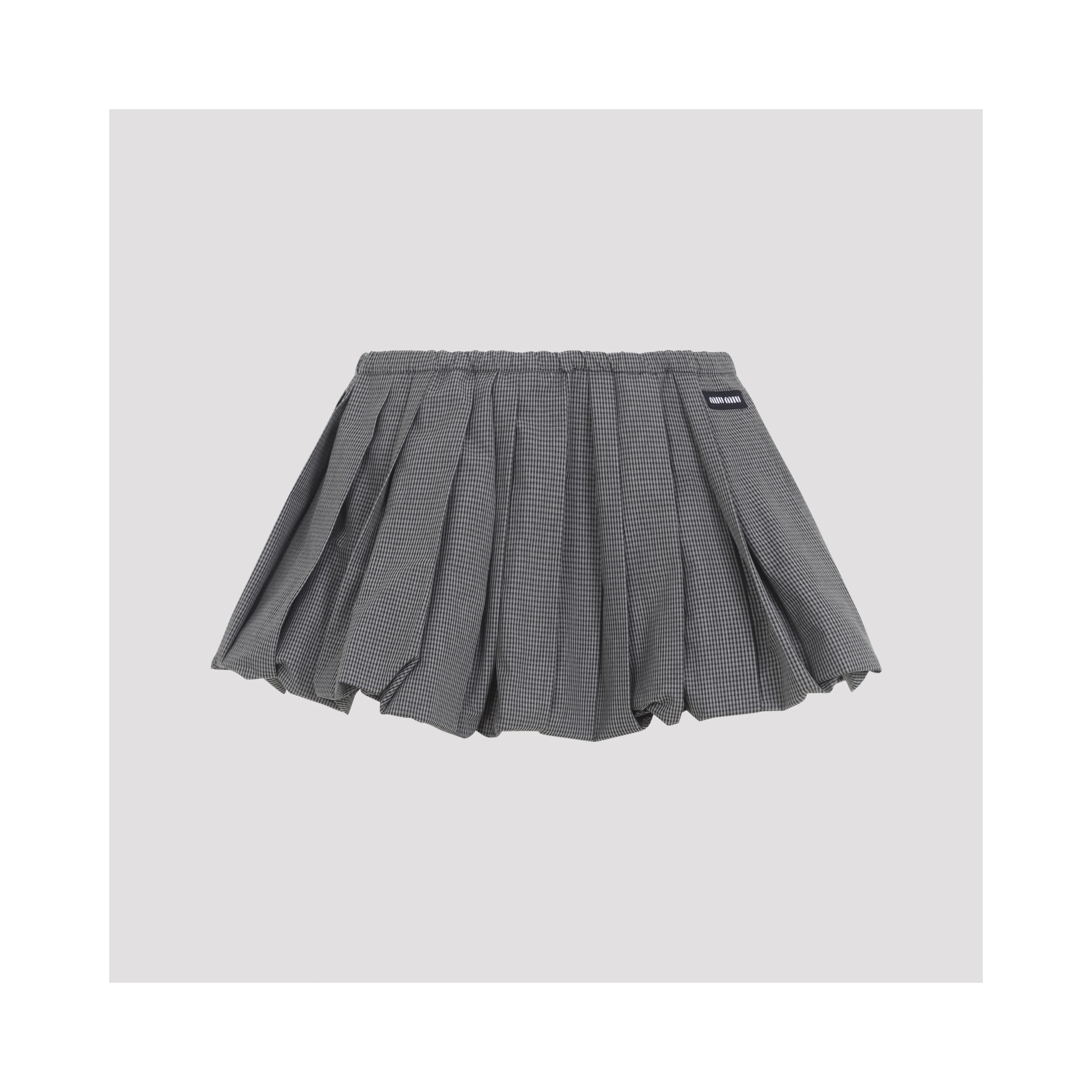 Miu Miu Plissé Check Mini Skirt