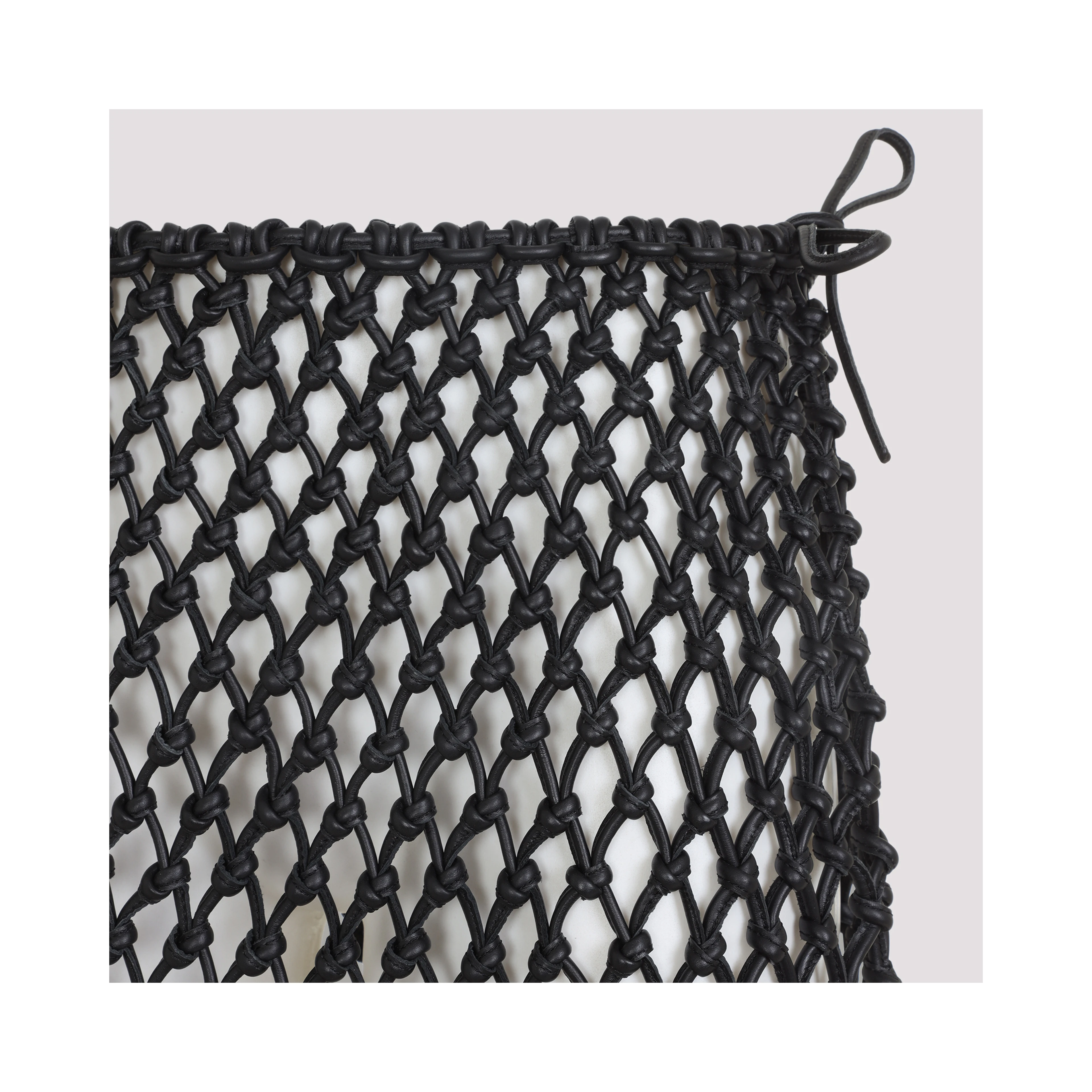 The Frankie Shop Nelaya Leather Macramé Skirt