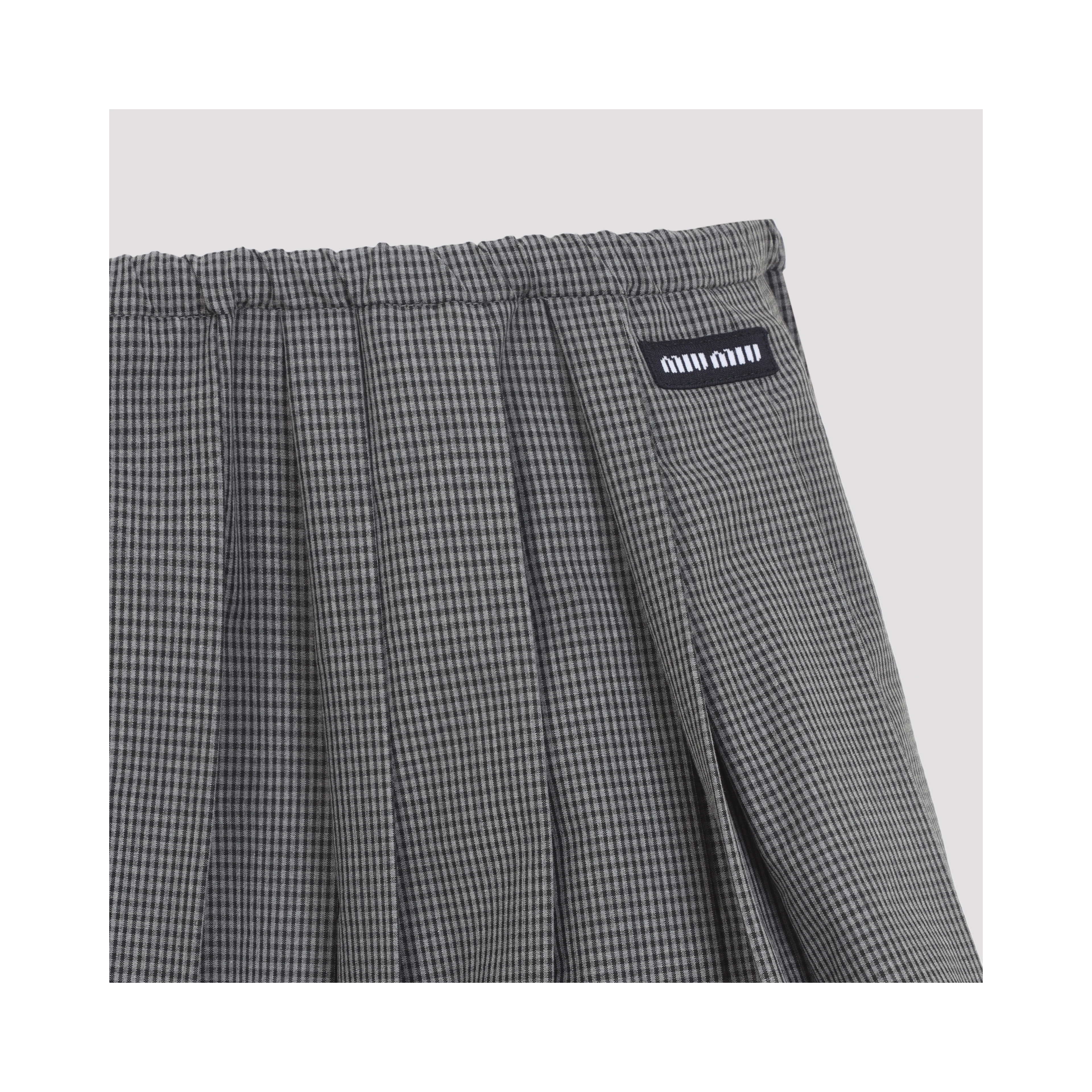 Miu Miu Plissé Check Mini Skirt