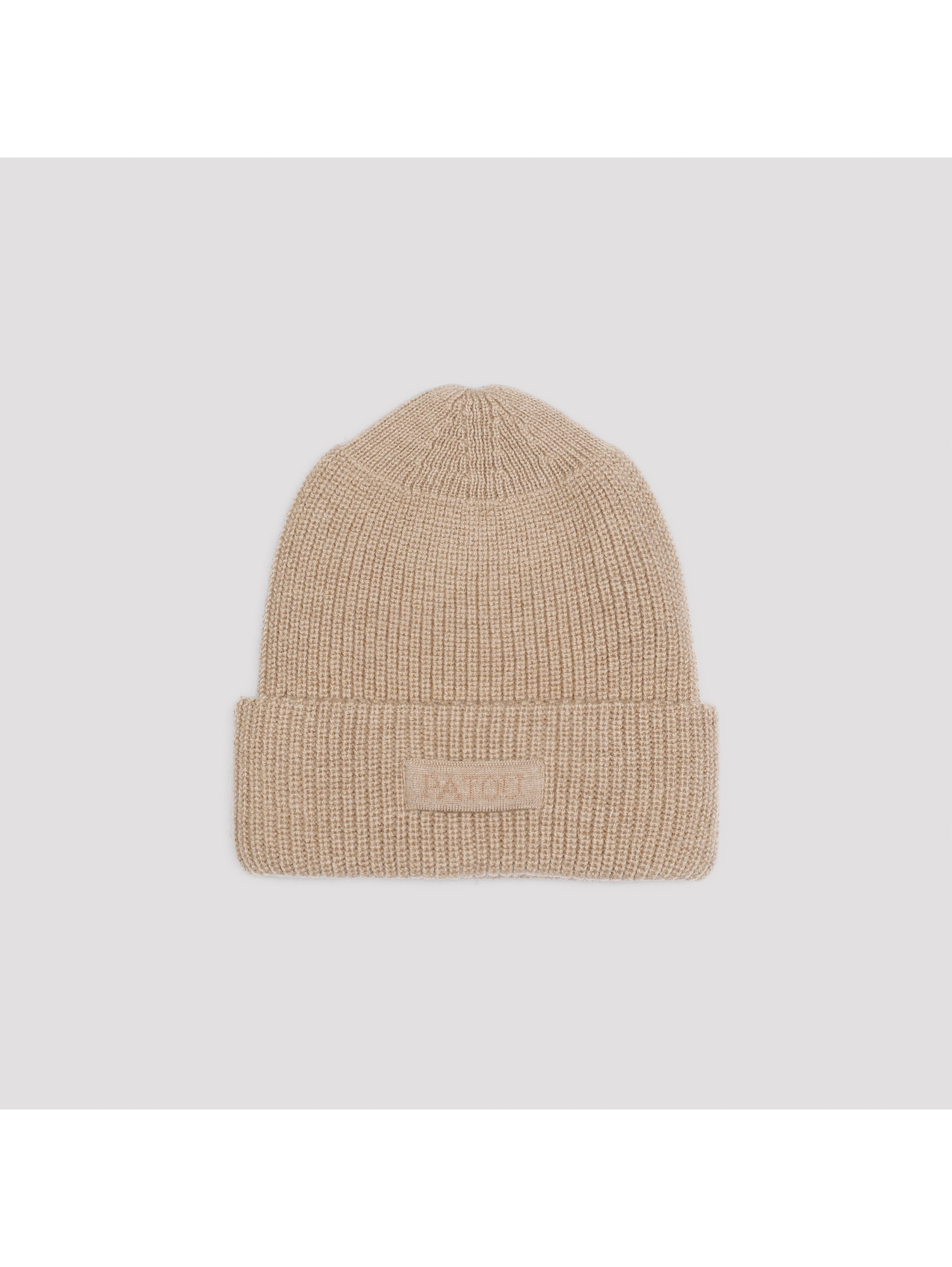 Patou Knitted Ribbed Beanie Hat