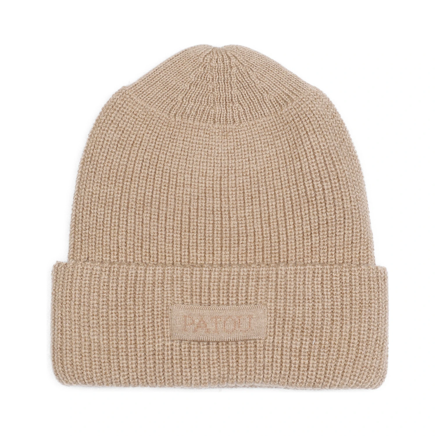 Patou Knitted Ribbed Beanie Hat