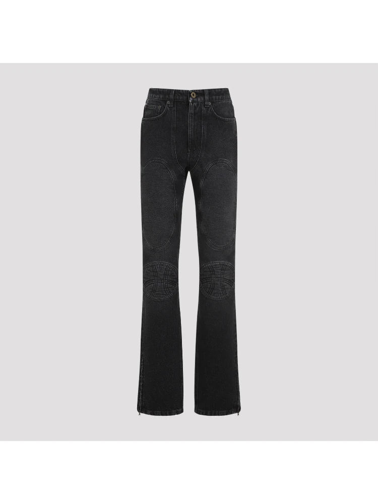 Jean Paul Gaultier Denim Jeans With Lacing And Knee Bonding Detail