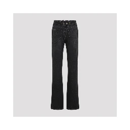 Jean Paul Gaultier Denim Jeans With Lacing And Knee Bonding Detail