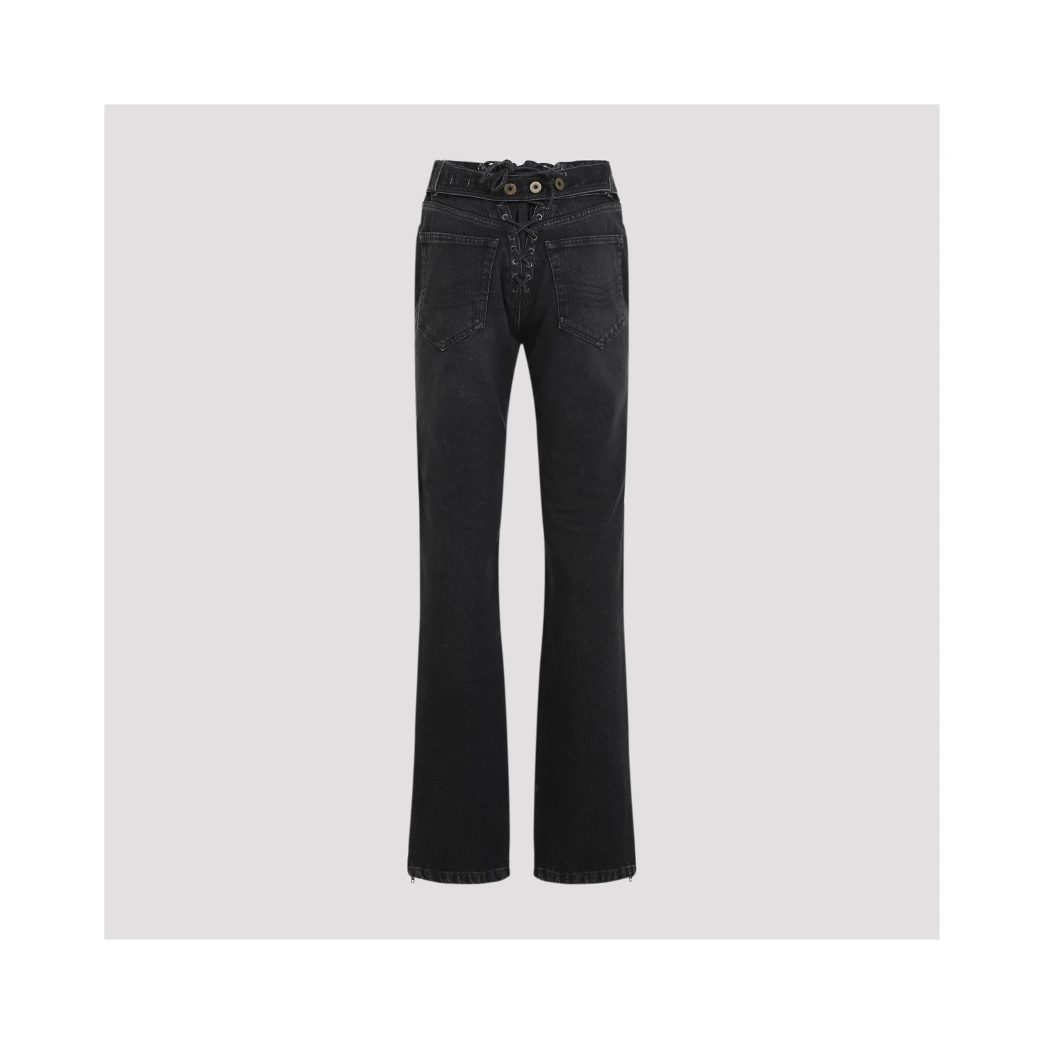 Jean Paul Gaultier Denim Jeans With Lacing And Knee Bonding Detail