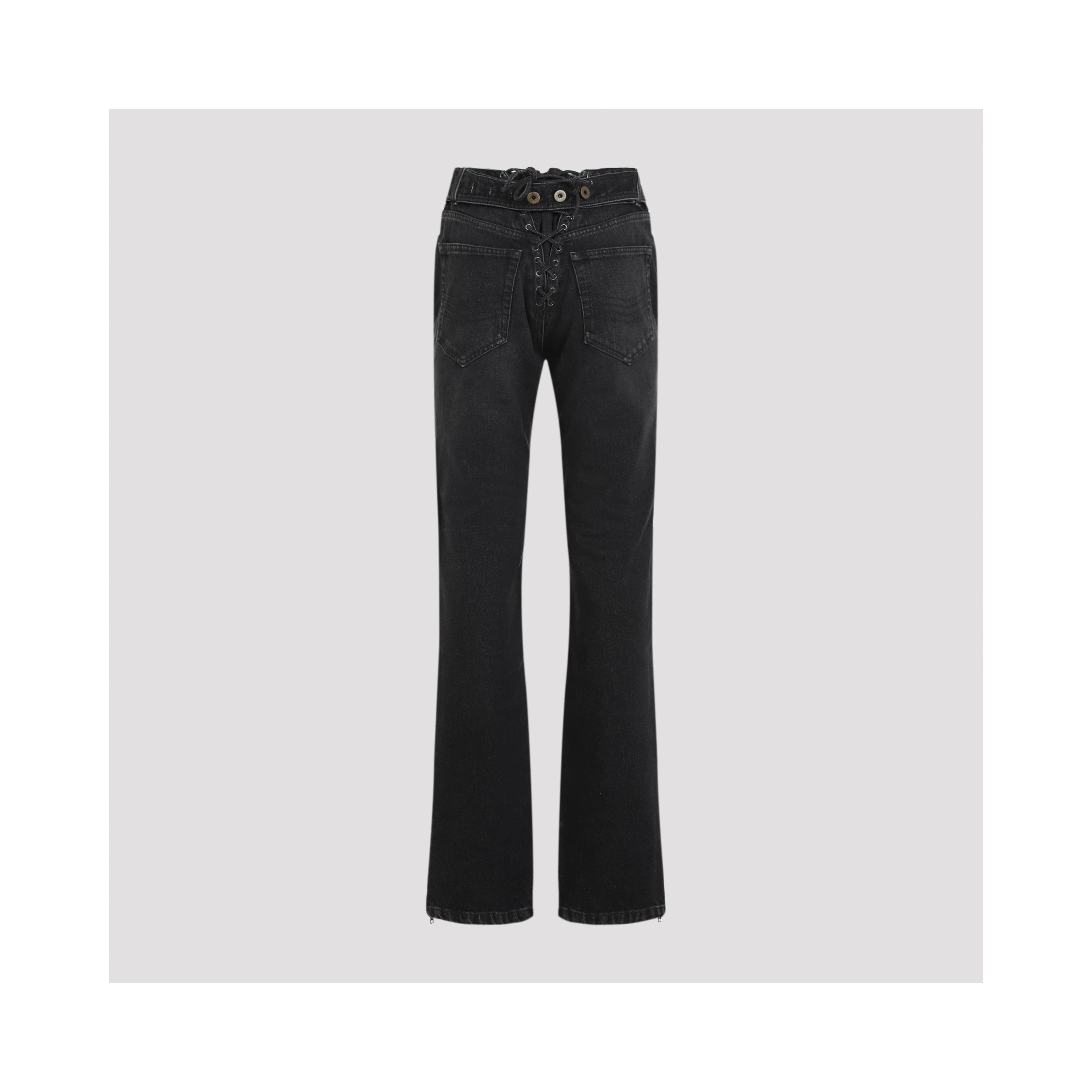 Jean Paul Gaultier Denim Jeans With Lacing And Knee Bonding Detail