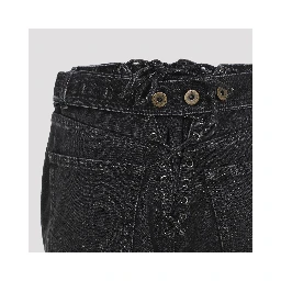 Jean Paul Gaultier Denim Jeans With Lacing And Knee Bonding Detail