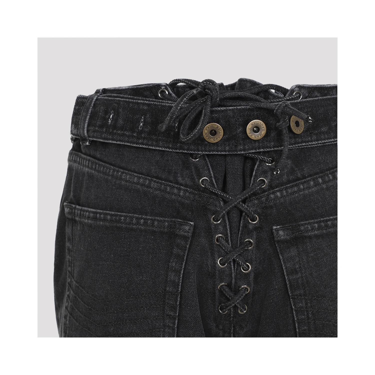 Jean Paul Gaultier Denim Jeans With Lacing And Knee Bonding Detail