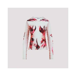 Jean Paul Gaultier Layered Long Sleeves Top Printed "Flower Body Morphing Mariniere"