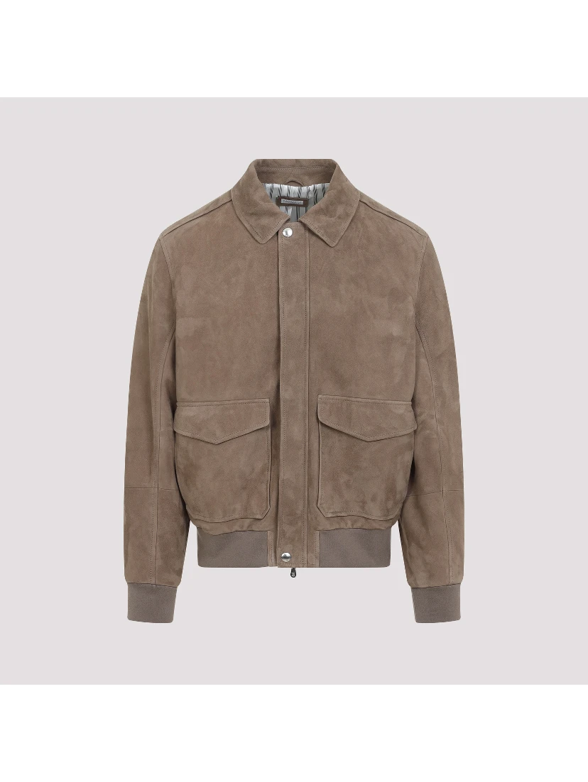 Brunello Cucinelli Leather Bomber Jacket