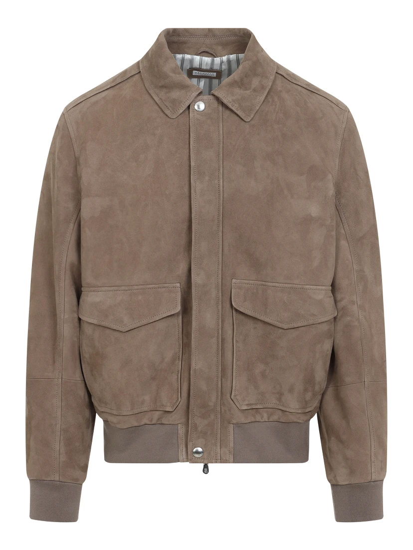 Brunello Cucinelli Leather Bomber Jacket