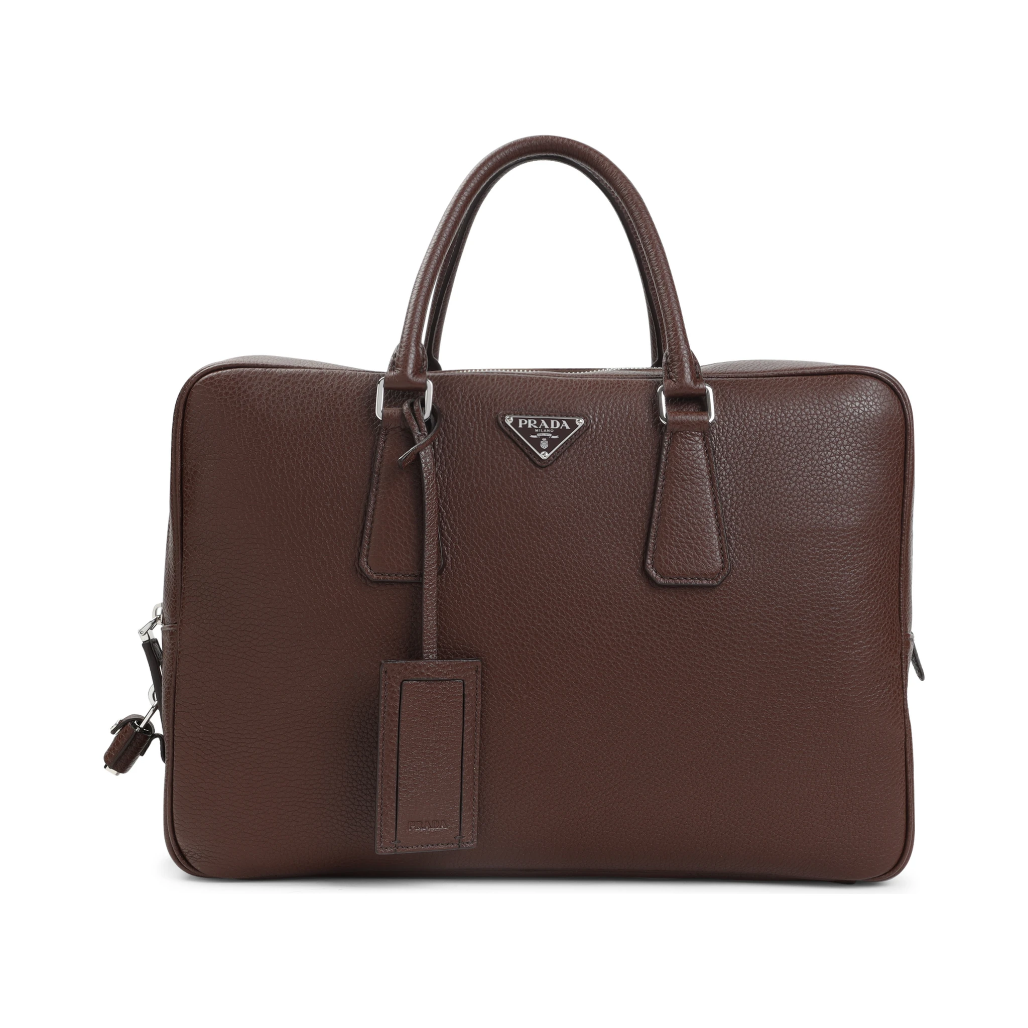 Prada Grained Leather Tote Bag