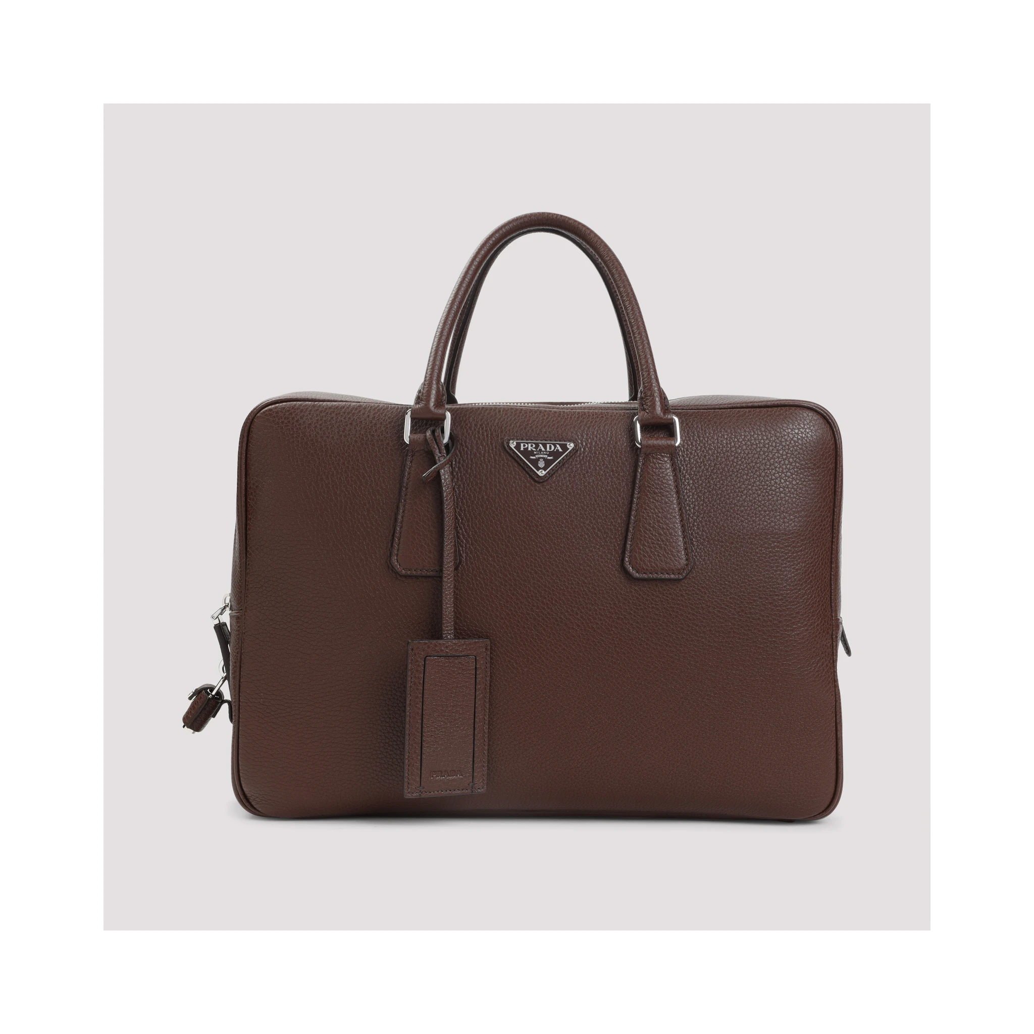 Prada Grained Leather Tote Bag