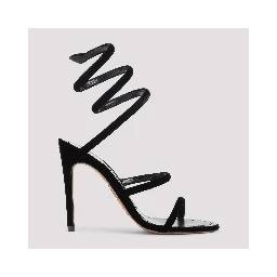 René Caovilla Velvet Snake Sandals
