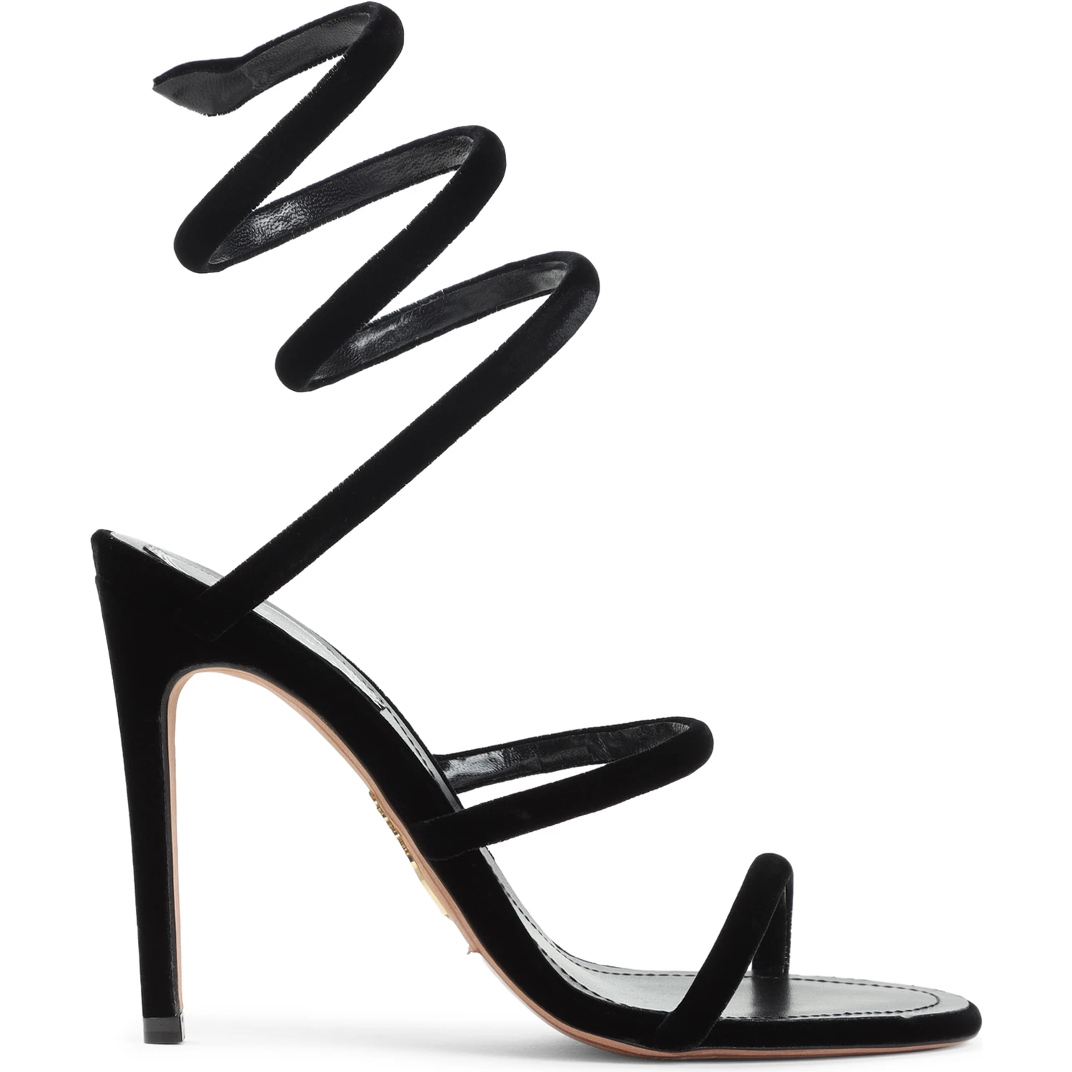 René Caovilla Velvet Snake Sandals