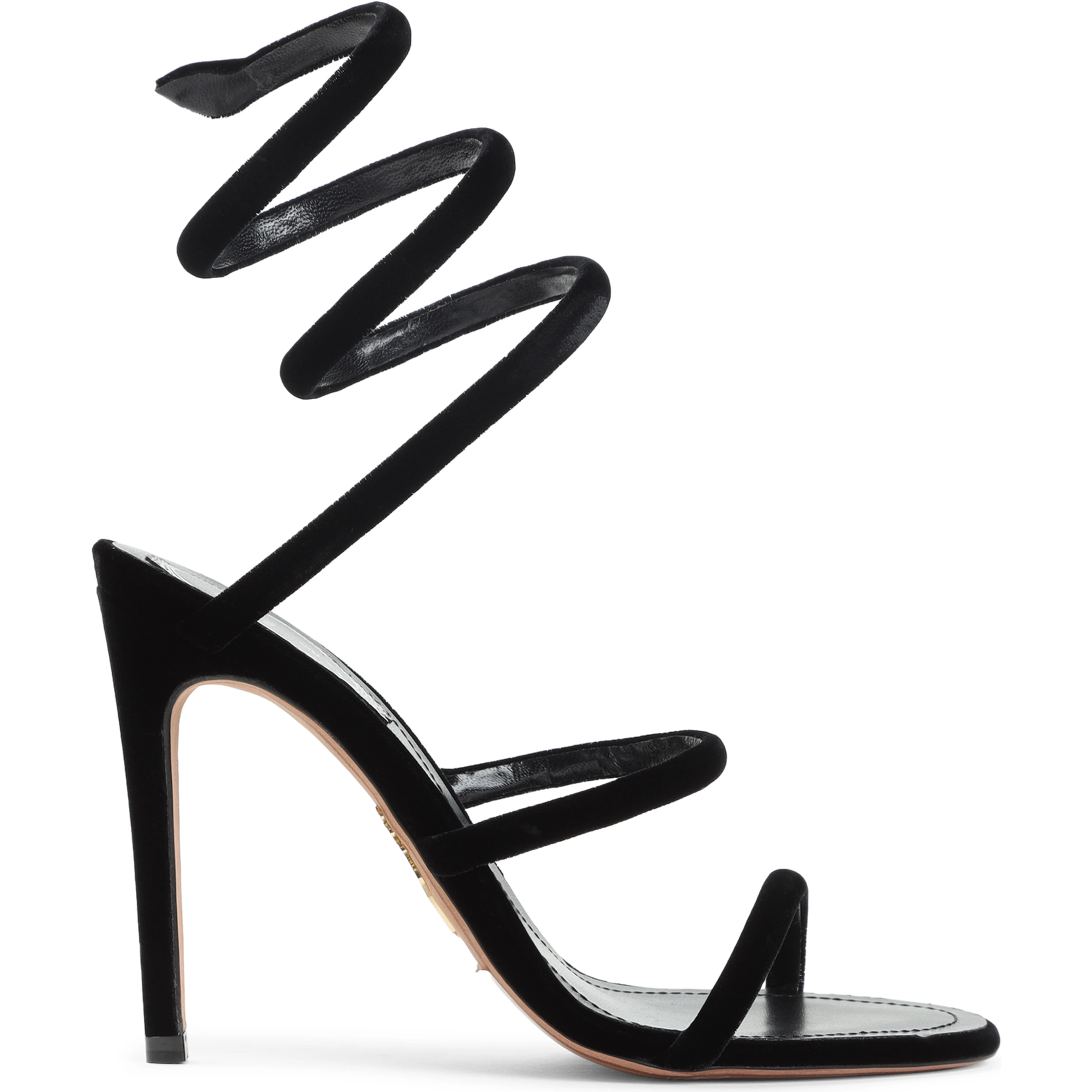 René Caovilla Velvet Snake Sandals