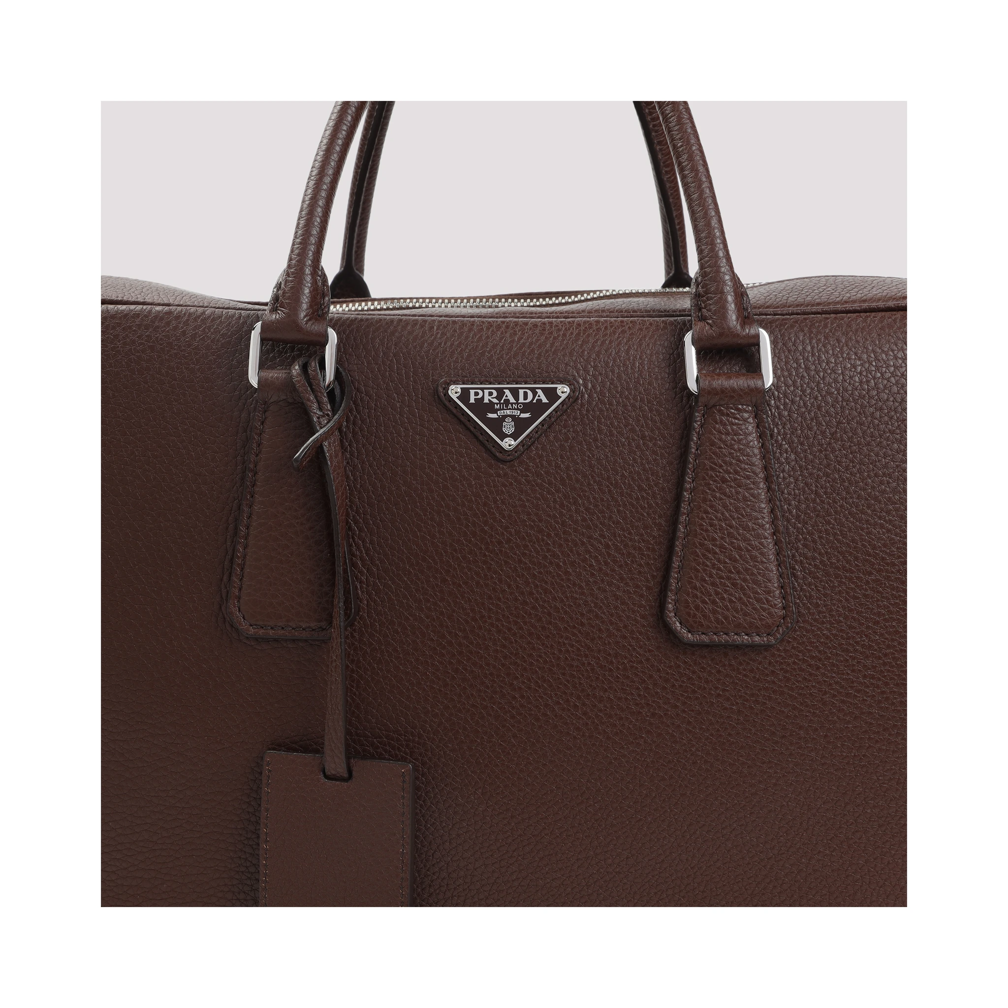 Prada Grained Leather Tote Bag