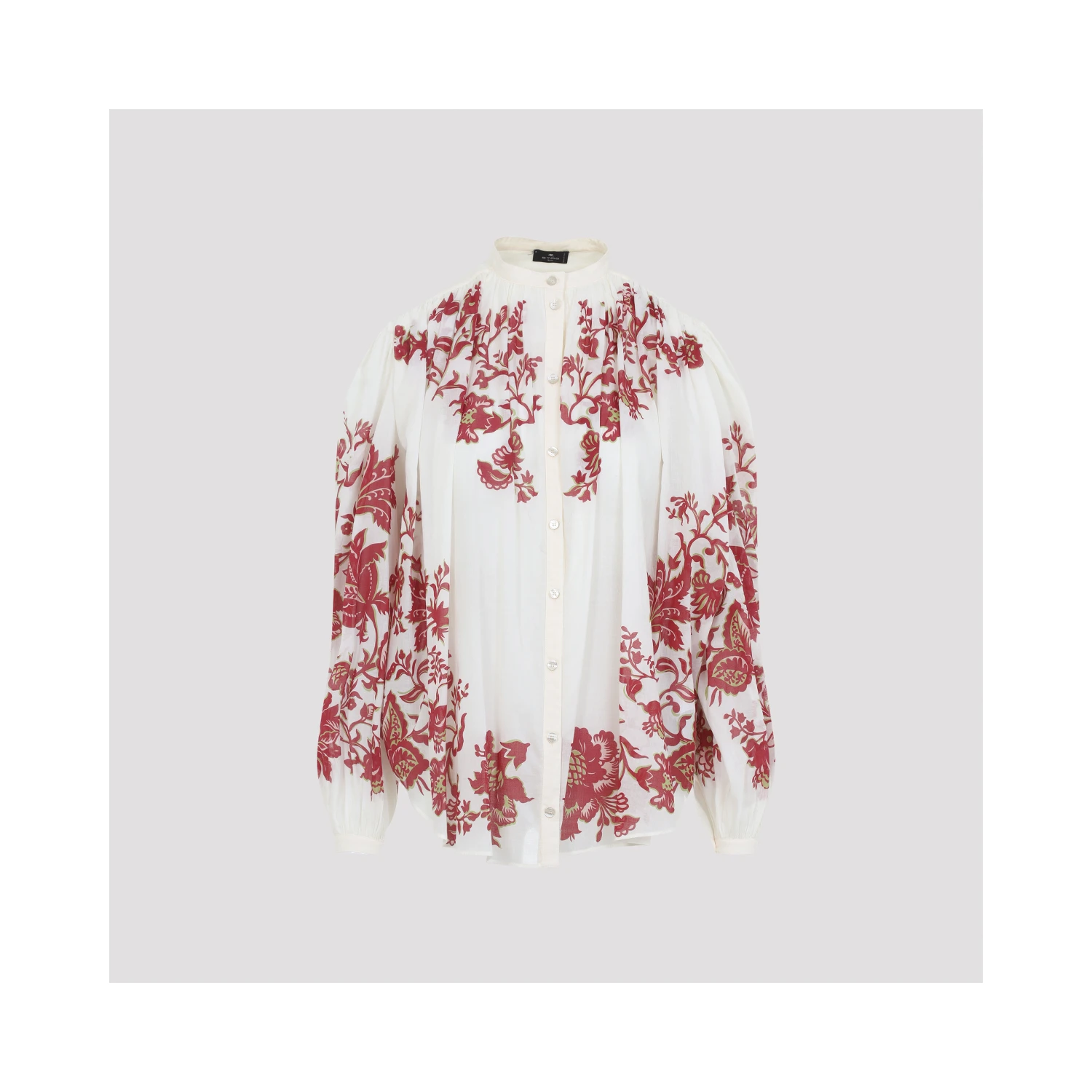 Etro Pleates Band Collar Shirt