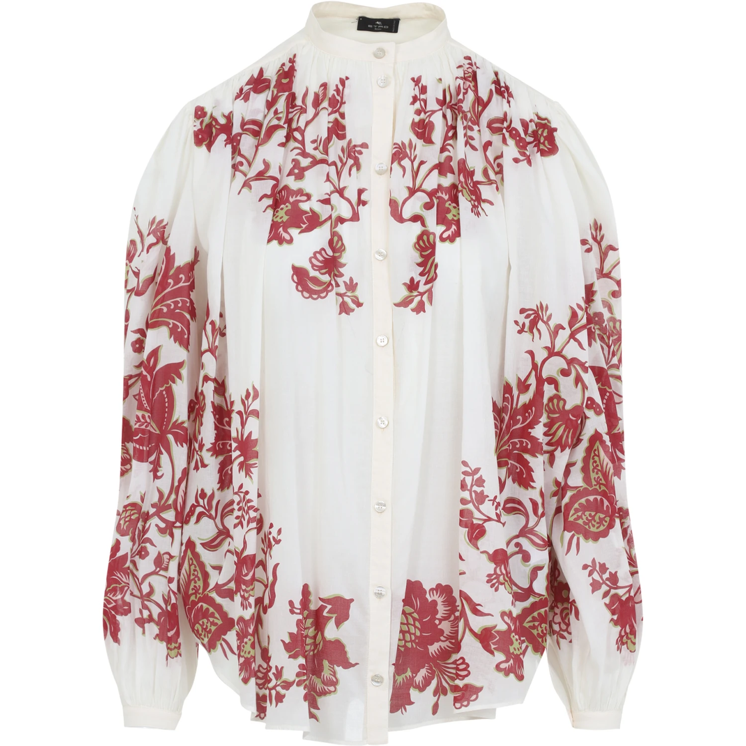 Etro Pleates Band Collar Shirt