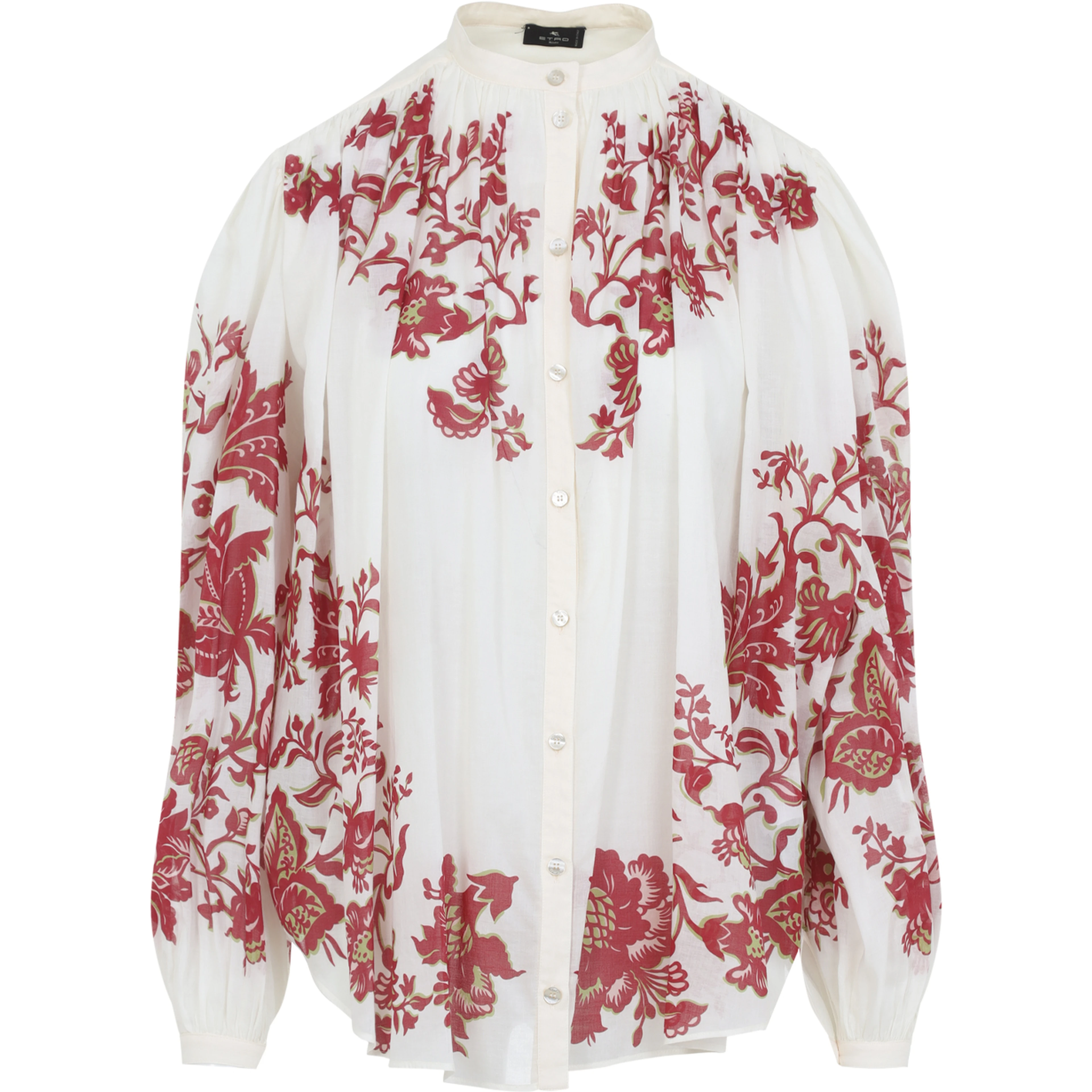 Etro Pleates Band Collar Shirt