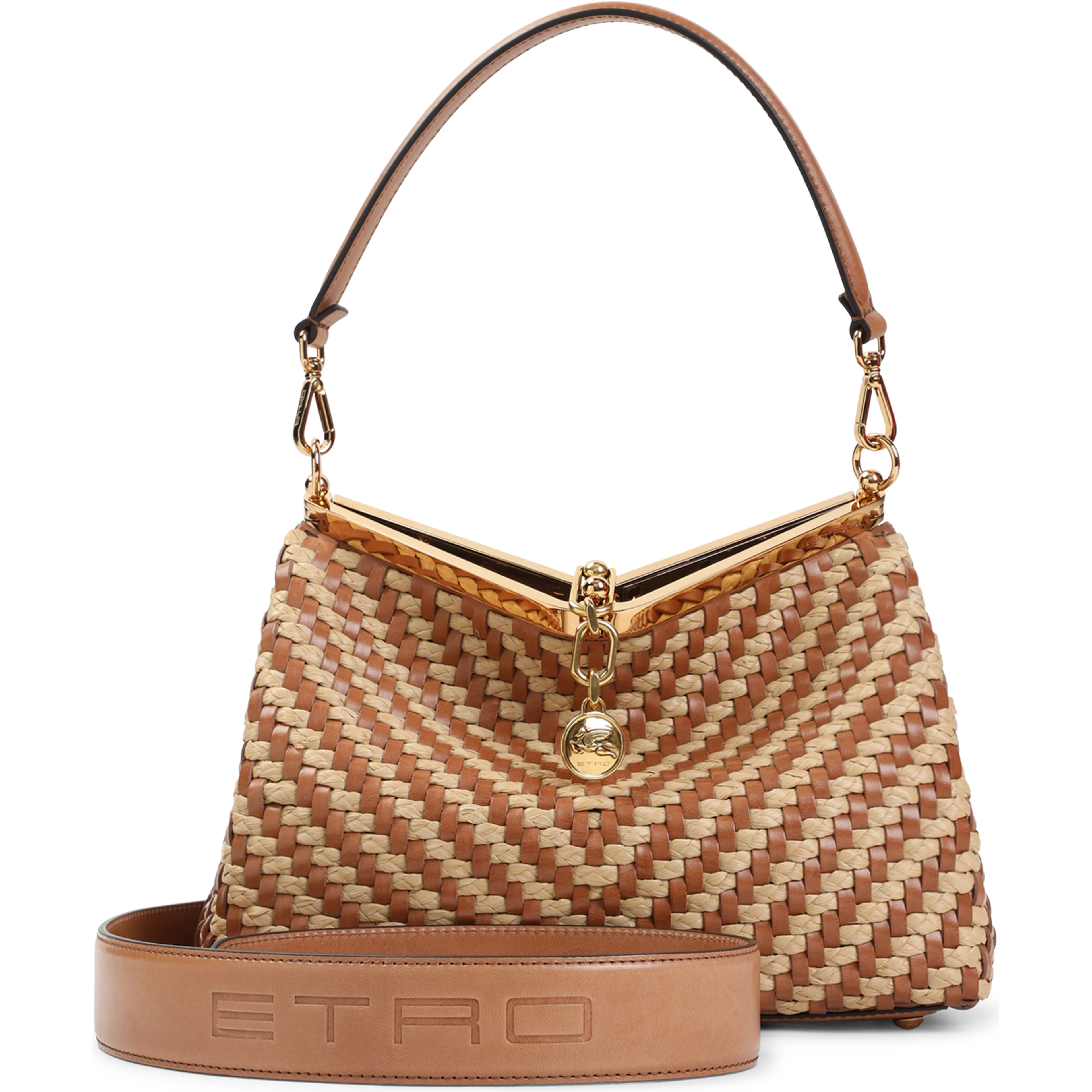 Etro Vela M Rafia Shoulder Bag