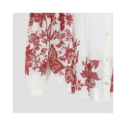 Etro Pleates Band Collar Shirt