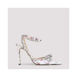 Mach & Mach Double Bow Cheri Floral Satin High Heels Sandals