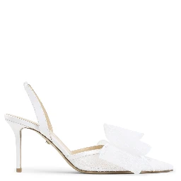 Mach & Mach Le Cadeau White Lace Slingback