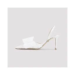 Mach & Mach Le Cadeau White Lace Slingback