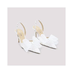Mach & Mach Le Cadeau White Lace Slingback
