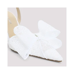 Mach & Mach Le Cadeau White Lace Slingback