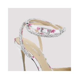 Mach & Mach Double Bow Cheri Floral Satin High Heels Sandals