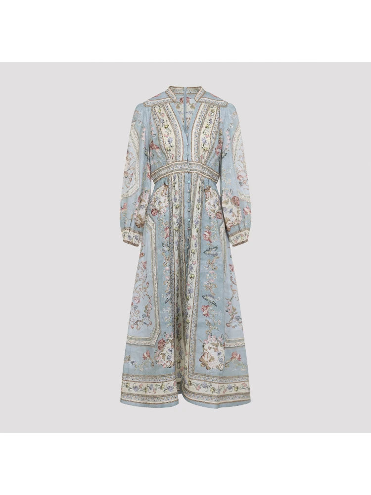 Zimmerman Roselight Plunge Midi Dress