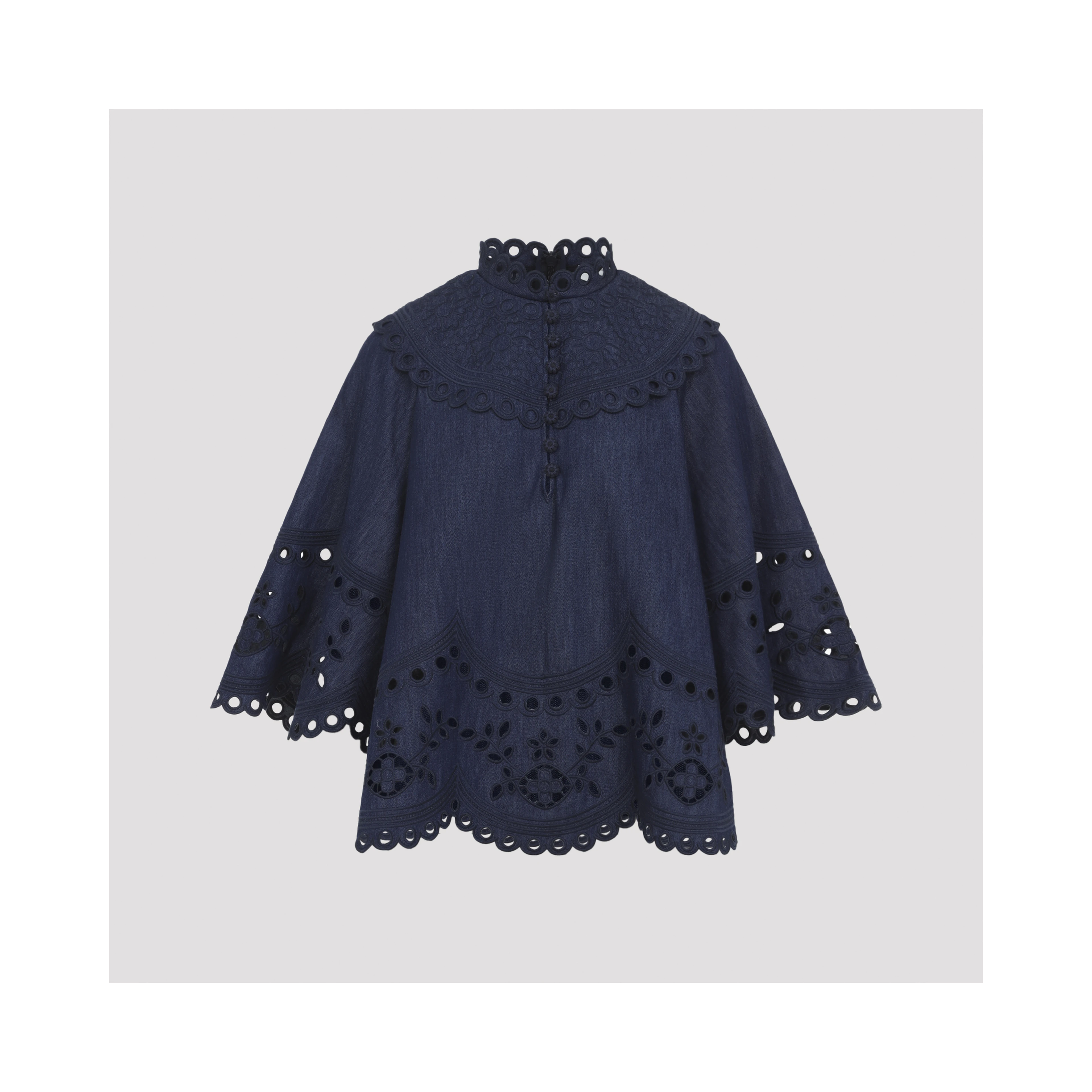 Zimmermann Mahon Broderie Denim Top