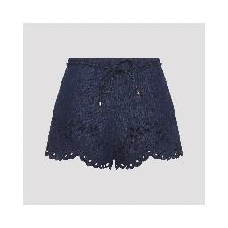 Zimmermann Mahon Broderie Denim Short