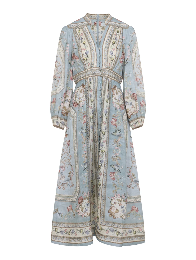 Zimmerman Roselight Plunge Midi Dress