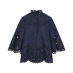 Zimmermann Mahon Broderie Denim Top
