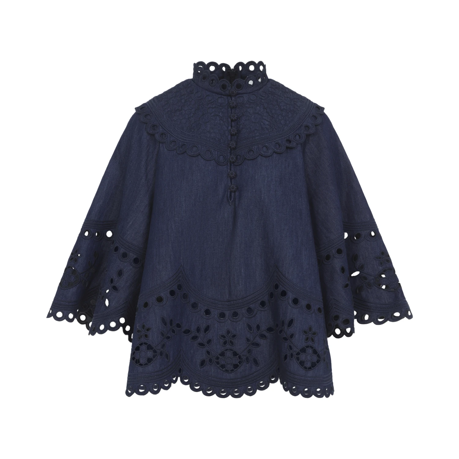 Zimmermann Mahon Broderie Denim Top