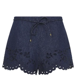 Zimmermann Mahon Broderie Denim Short