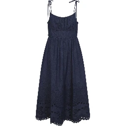 Zimmerman Mahon Broderie Denim Midi Dress